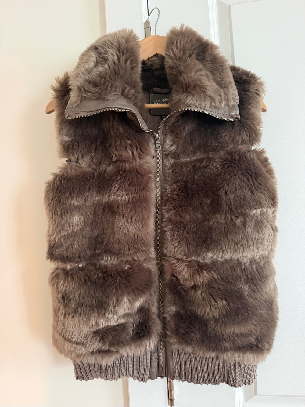 Royalty For Me Brown Faux Fur Puffer Vest
